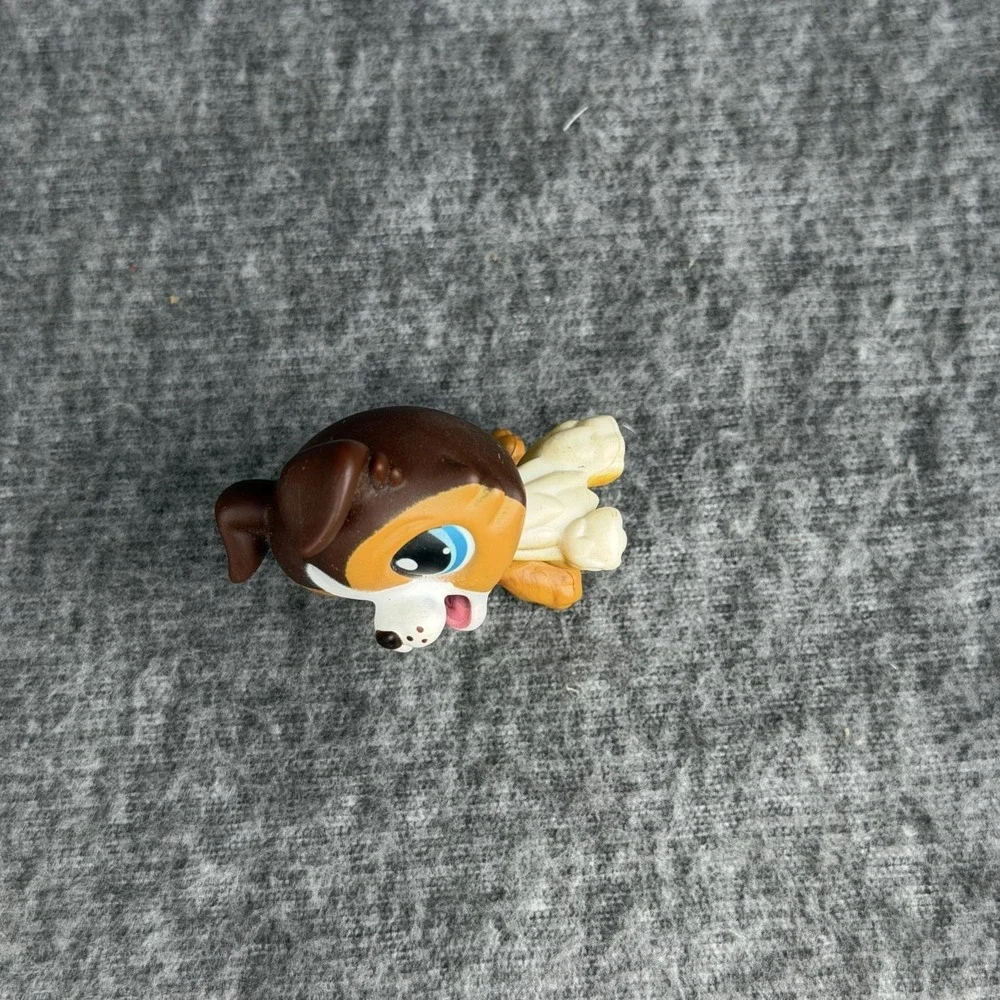 Hasbro Littlest Pet Shop Brown Collie #237 Dog Figure 2007 LPS Toy Blue Eyes